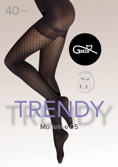 MODELINE 05, 06 PUSH-UP EFFECT - RAJSTOPY DAMSKIE WZORZYSTE 40 DEN 000.07V - TRENDY 24/25