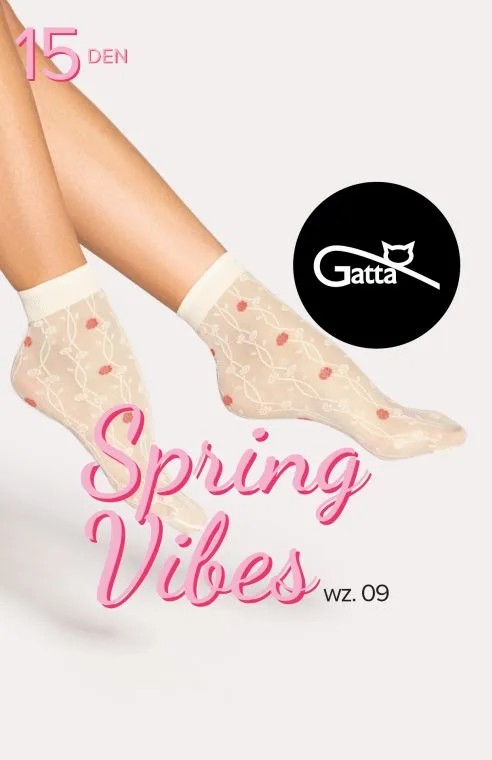 SPRING VIBES - SKARPETKI DAMSKIE WZORZYSZTE 15 DEN 000.16Z