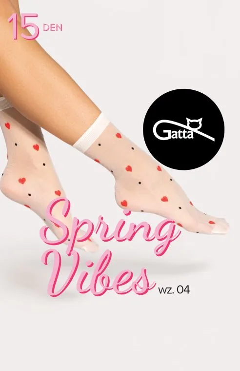 SPRING VIBES - SKARPETKI DAMSKIE WZORZYSZTE 15 DEN 000.16Z