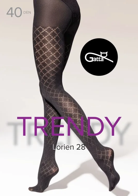 LORIEN 26, 27, 28, 29 - RAJSTOPY DAMSKIE WZORZYSTE 40 DEN - 000.198 - TRENDY AW25/26