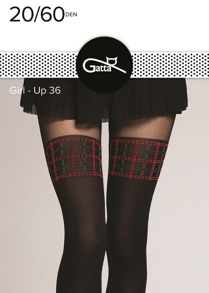 GIRL-UP - RAJSTOPY DAMSKIE WZORZYSTE 40 DEN 000.584 - AW2021