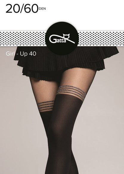 GIRL-UP - RAJSTOPY DAMSKIE WZORZYSTE 40 DEN 000.584 - AW2021