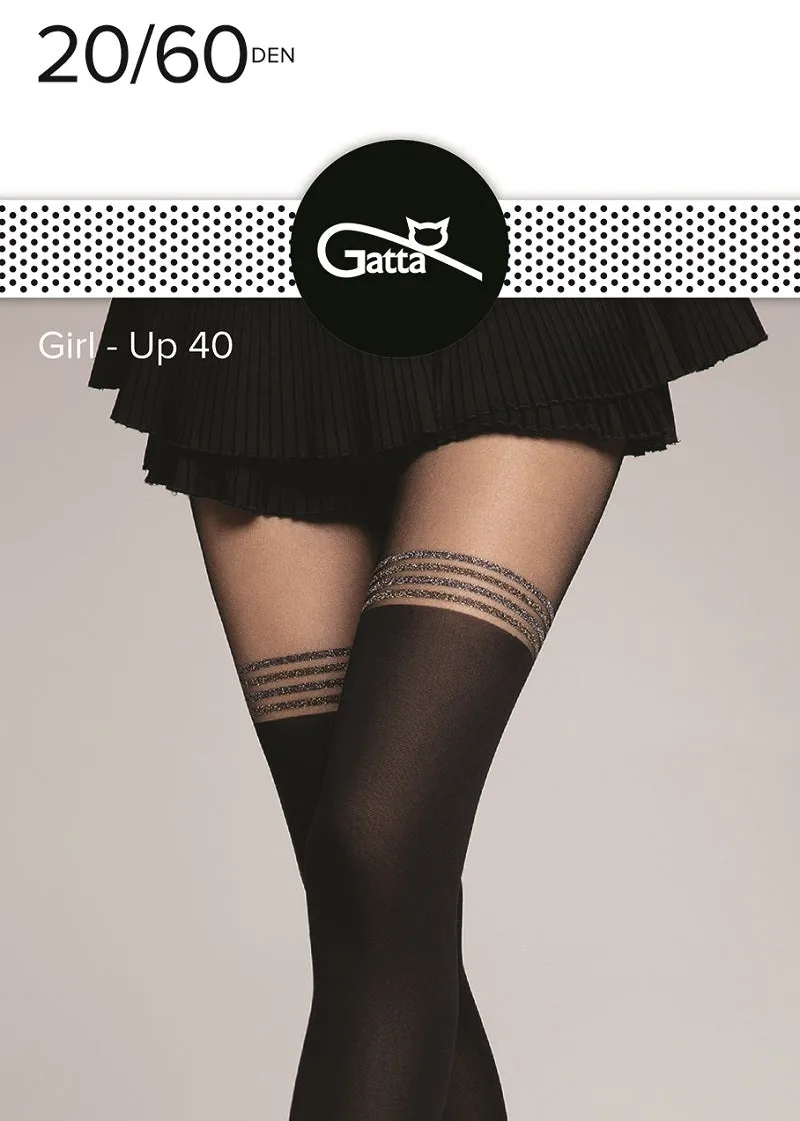 GIRL-UP - RAJSTOPY DAMSKIE WZORZYSTE 40 DEN 000.584 - AW2021
