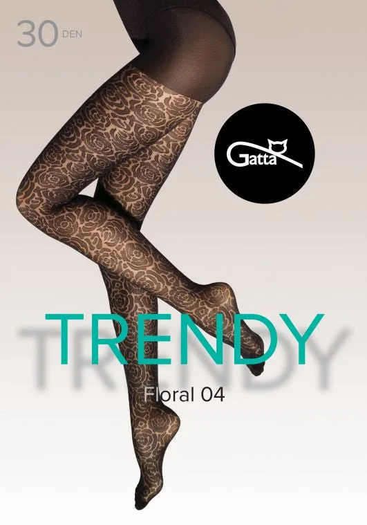 FLORAL 03, 04 - RAJSTOPY DAMSKIE WZORZYSTE 50 DEN - 000.75Y - TRENDY 24/25