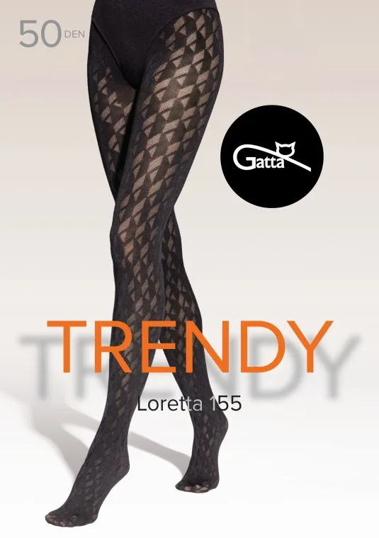 LORETTA 155, 156, 157, 158, 159 - RAJSTOPY DAMSKIE WZORZYSTE 50 DEN - 000.861 - TRENDY AW25/26
