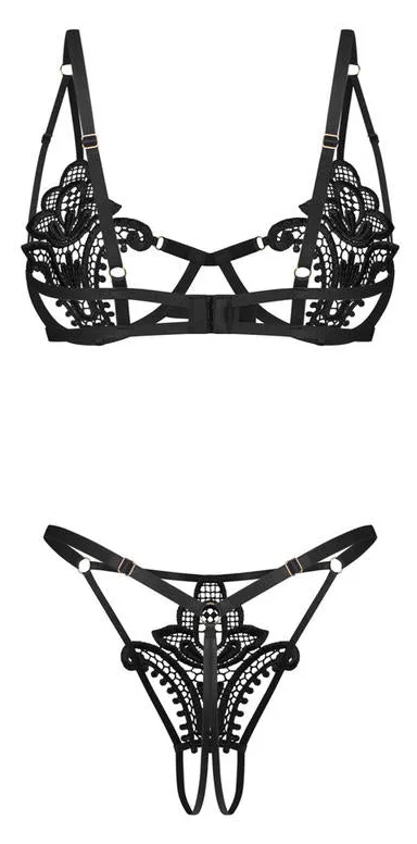 OBSESSIVE LUISE SUBLIM BLACK KOMPLET 2-CZ OTWARTY