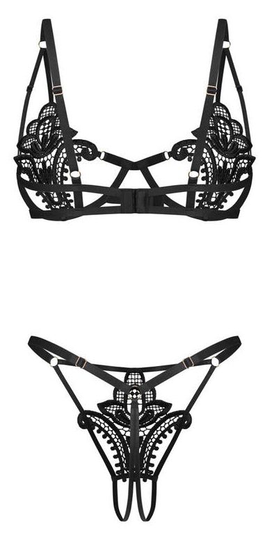 OBSESSIVE LUISE SUBLIM BLACK KOMPLET 2-CZ OTWARTY