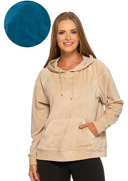 MORAJ DAMSKA WELUROWA BLUZA Z KAPTUREM OBD3300-101