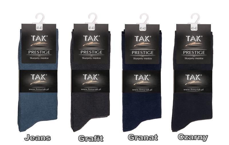 TAK SKARPETY MĘSKIE BAWEŁNA+LYCRA, PRESTIGE - ostatnie sztuki