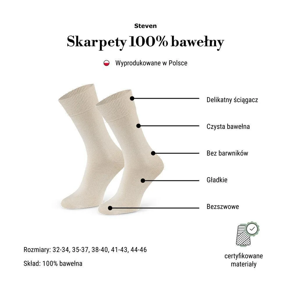 STEVEN SKARPETY MĘSKIE 200 NATURALNE