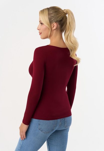 BABELL BLUZKA MANATI, DŁUGI RĘKAW - KOLOR DENIM, STALOWY, MARSALA, BORDO