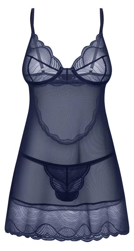 OBSESSIVE NIGHTLY BLUE KOSZULKA I STRINGI