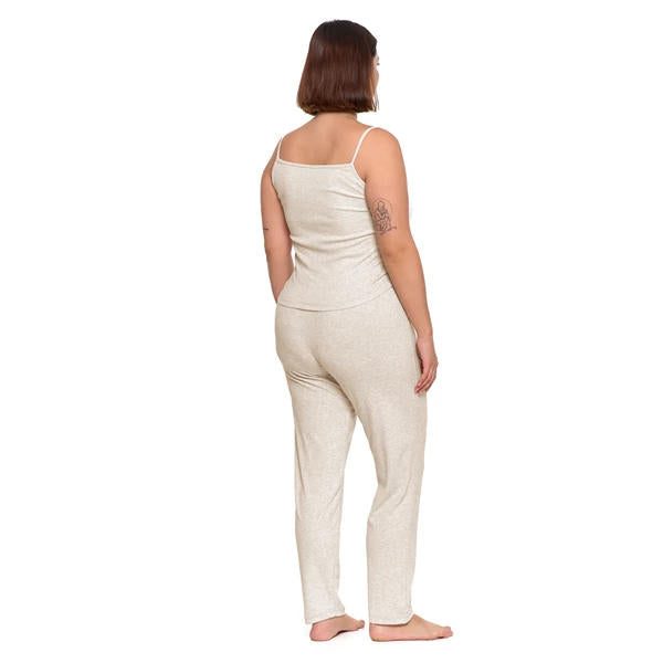 MORAJ PIŻAMA DAMSKA NA RAMIĄCZKACH PRĄŻKOWANA DZIANINA PLUS SIZE PDD4400-011 S/S 2025