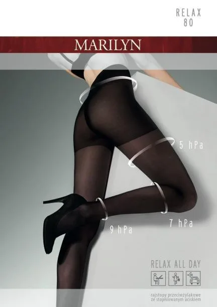 MARILYN RELAX 80 DEN - RAJSTOPY PRZECIWŻYLAKOWE, ZE STOPNIOWANYM UCISKIEM