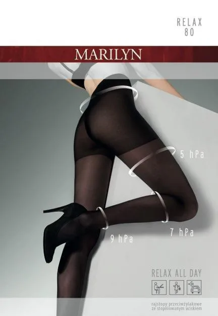 MARILYN RELAX 80 DEN - RAJSTOPY PRZECIWŻYLAKOWE, ZE STOPNIOWANYM UCISKIEM