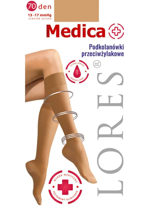 LORES PODKOLANÓWKI PRZECIWŻYLAKOWE MEDICA 70 DEN