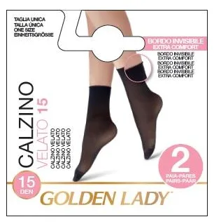 GOLDEN LADY 67KKK - SKARPETKI CALZ. VELATO 15 DEN LASEROWE CIĘCIE, 2P