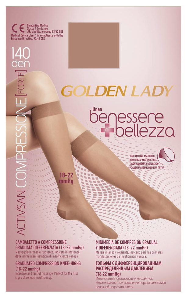 PODKOLANÓWKI BENESSERE 140 DEN, PRZECIWŻYLAKOWE - GOLDEN LADY