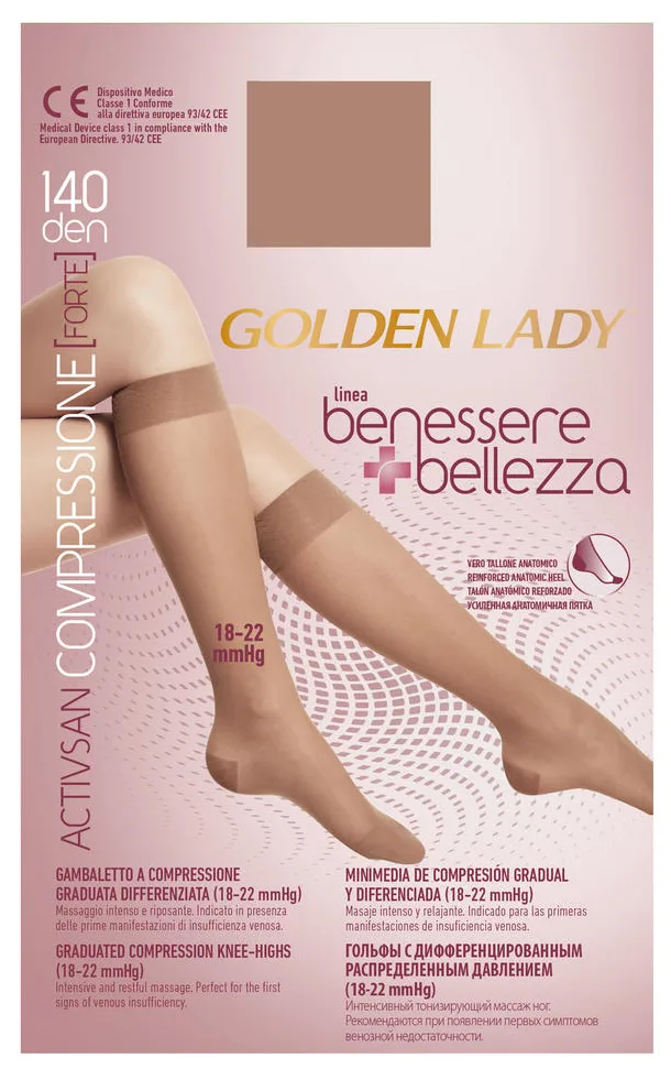 PODKOLANÓWKI BENESSERE 140 DEN, PRZECIWŻYLAKOWE - GOLDEN LADY