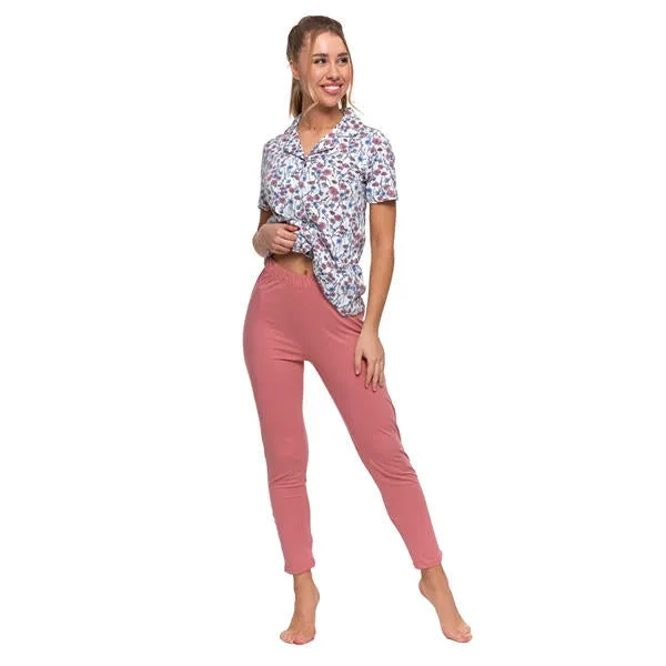 MORAJ PIŻAMA DAMSKA ROZPINANA KRÓTKI RĘKAW PLUS SIZE PDD5400-006