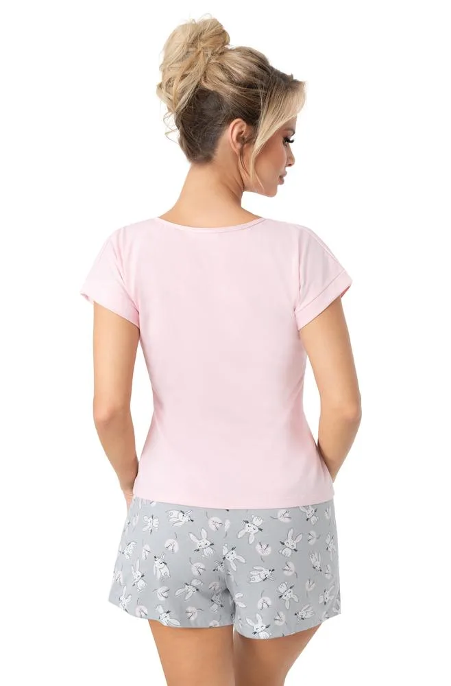 DONNA PIŻAMA DAMSKA KRÓTKI RĘKAW - BUNNY SHORT