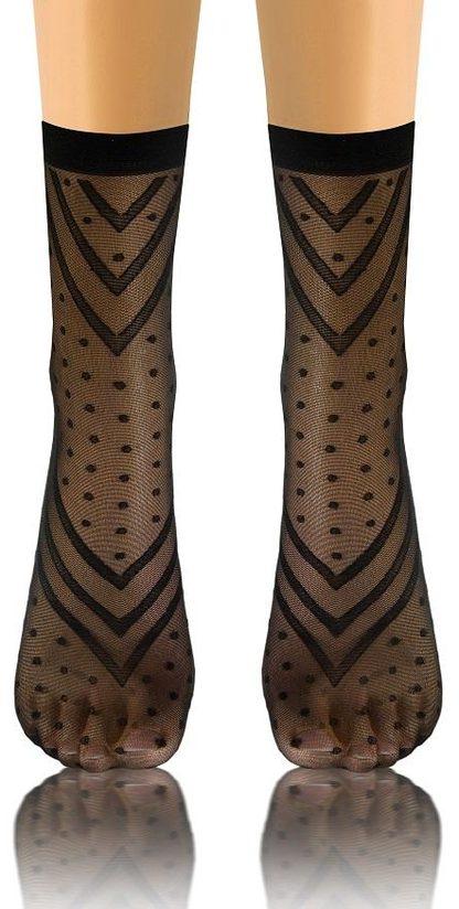 SKARPETKI SK SOCKS PRZEZROCZYSTE Z WZORKIEM