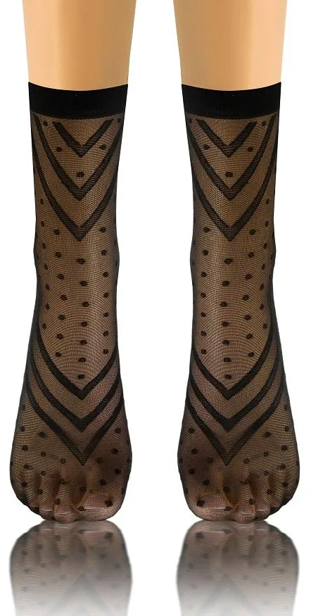SKARPETKI SK SOCKS PRZEZROCZYSTE Z WZORKIEM