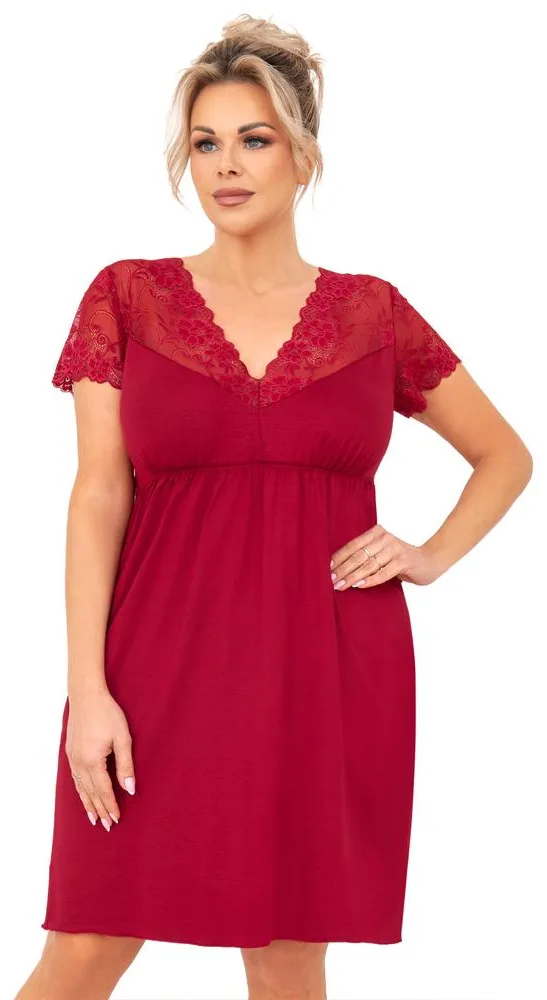 DONNA KOSZULKA DAMSKA NOCNA Z KORONKĄ - LIVIA PLUS SIZE