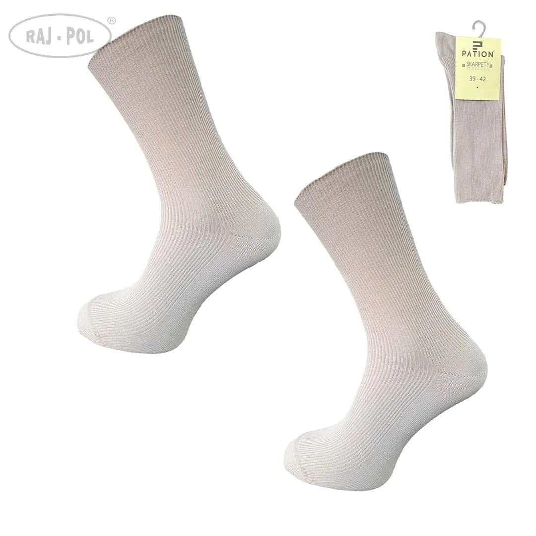 RAJ-POL SKARPETY BEZUCISKOWE BAWEŁNIANE COMFORT MEDYCZNE SZARE 799527