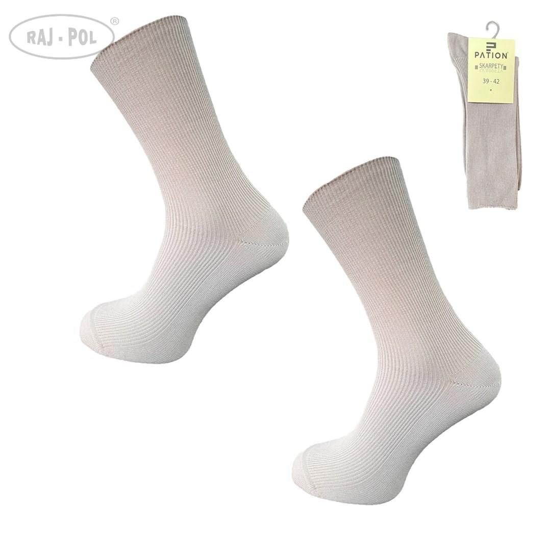 RAJ-POL SKARPETY BEZUCISKOWE BAWEŁNIANE COMFORT MEDYCZNE SZARE 799527