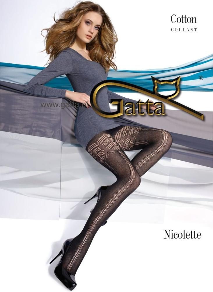 GATTA NICOLETTE - RAJSTOPY DAMSKIE BAWEŁNIANE AZUROWE