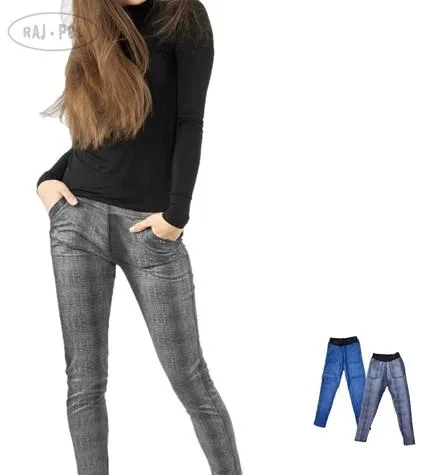 RAJ-POL LEGGINSY DZIEWCZĘCE OCIEPLANE JEANS PL017-1  ART.708017