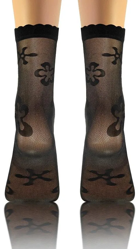 SKARPETKI SK SOCKS PRZEZROCZYSTE Z WZORKIEM