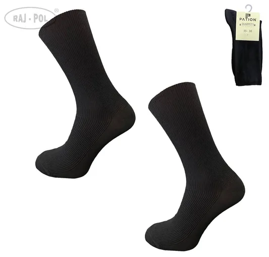 RAJ-POL SKARPETY BEZUCISKOWE BAWEŁNIANE COMFORT MEDYCZNE CZARNE 799503, 799510