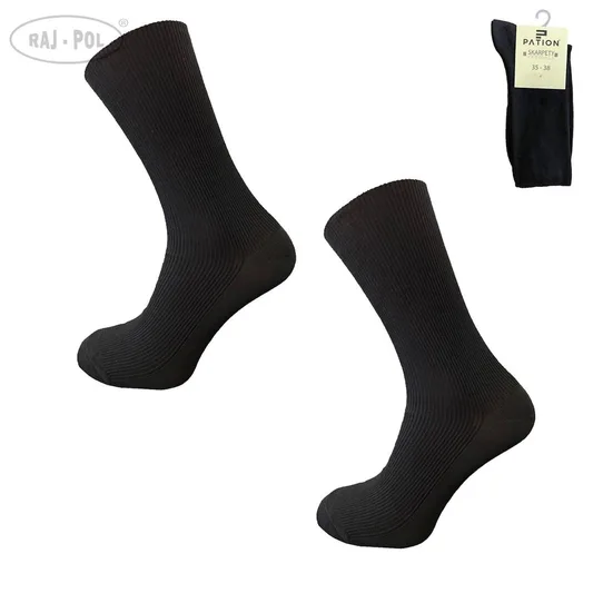 RAJ-POL SKARPETY BEZUCISKOWE BAWEŁNIANE COMFORT MEDYCZNE CZARNE 799503, 799510