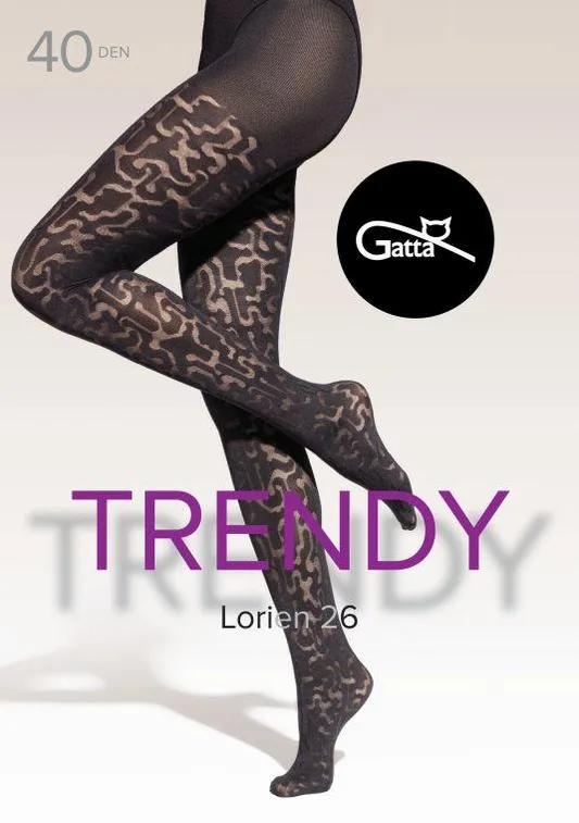 LORIEN 26, 27, 28, 29 - RAJSTOPY DAMSKIE WZORZYSTE 40 DEN - 000.198 - TRENDY AW25/26