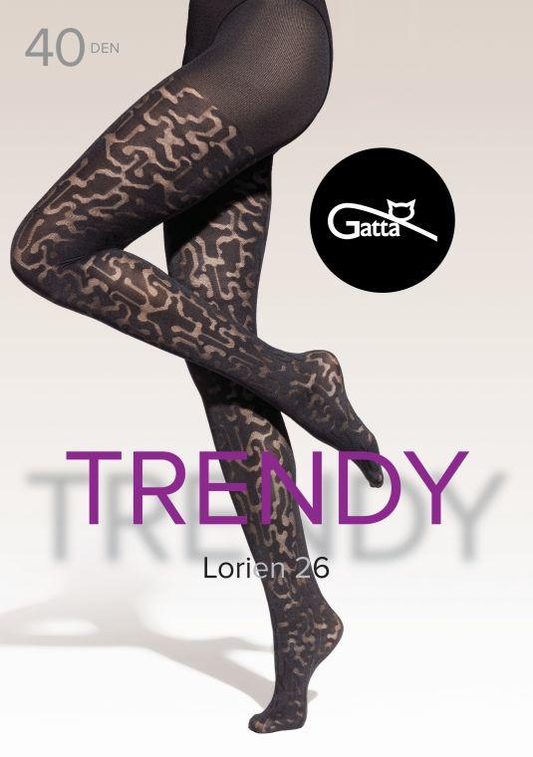 LORIEN 26, 27, 28, 29 - RAJSTOPY DAMSKIE WZORZYSTE 40 DEN - 000.198 - TRENDY AW25/26