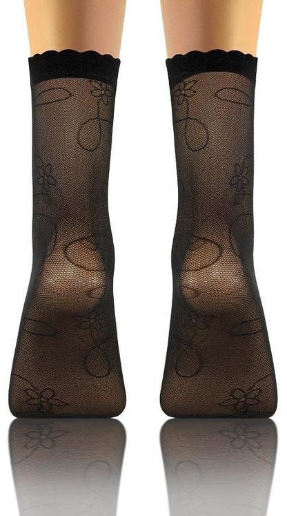 SKARPETKI SK SOCKS PRZEZROCZYSTE Z WZORKIEM