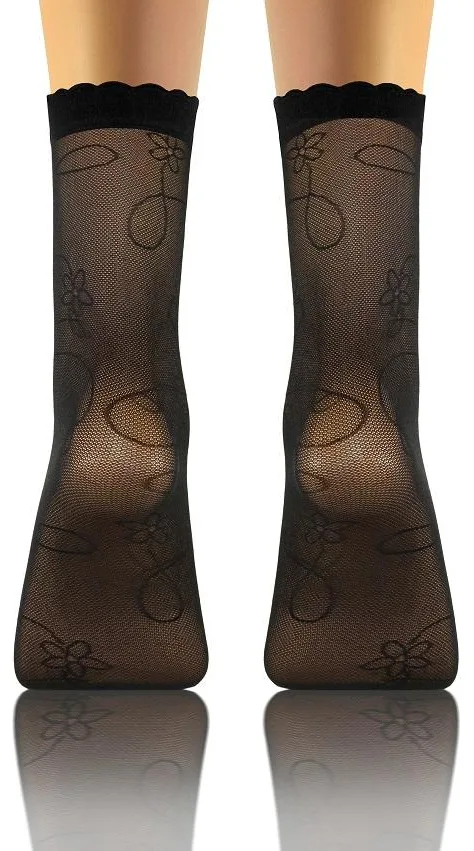 SKARPETKI SK SOCKS PRZEZROCZYSTE Z WZORKIEM