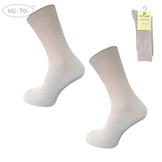 RAJ-POL SKARPETY BEZUCISKOWE BAWEŁNIANE COMFORT MEDYCZNE SZARE 799534, 799541