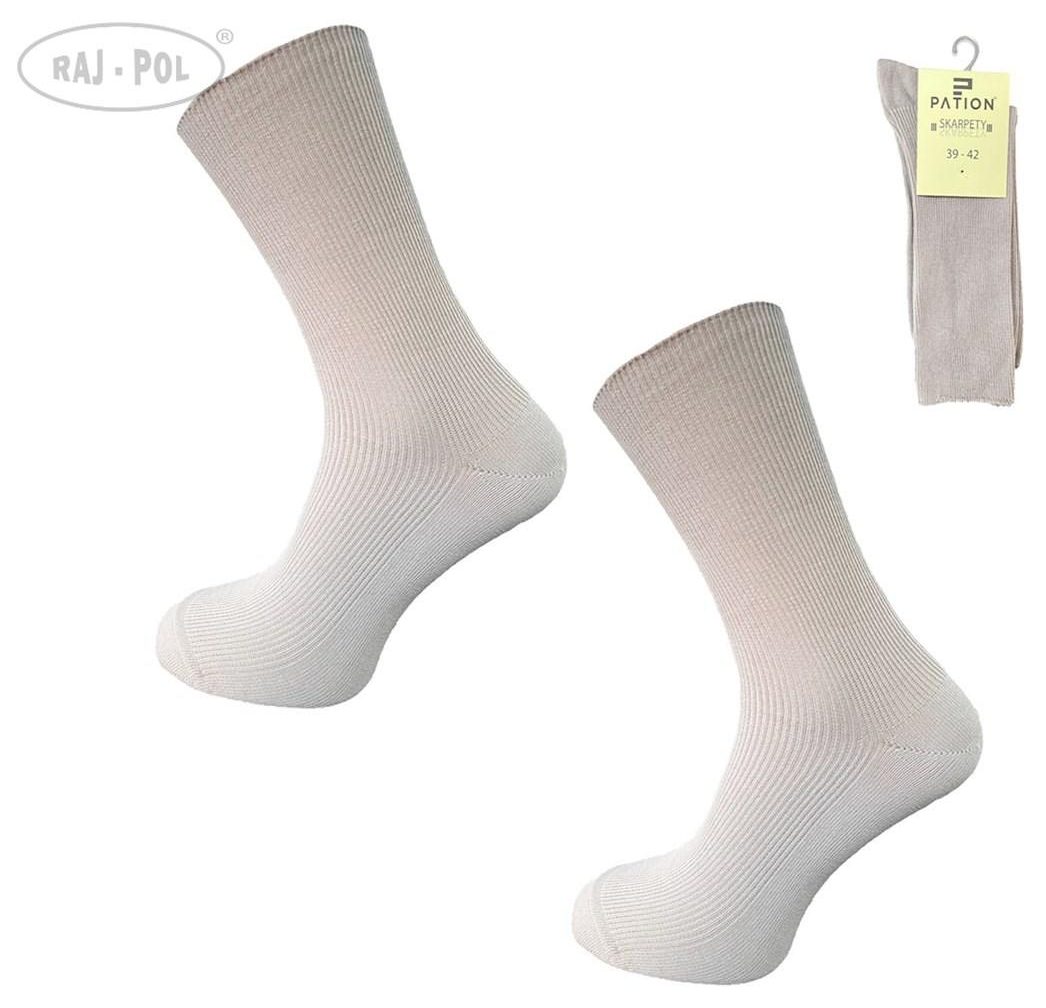 RAJ-POL SKARPETY BEZUCISKOWE BAWEŁNIANE COMFORT MEDYCZNE SZARE 799534, 799541