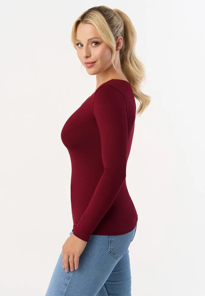 BABELL BLUZKA MANATI, DŁUGI RĘKAW - KOLOR DENIM, STALOWY, MARSALA, BORDO