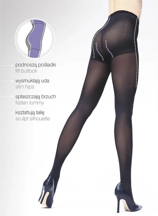 KNITTEX RAJSTOPY MODELUJĄCE SYLWETKĘ PUSH UP 40 DEN