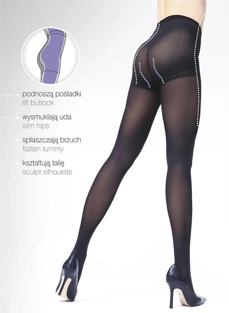 KNITTEX RAJSTOPY MODELUJĄCE SYLWETKĘ PUSH UP 40 DEN