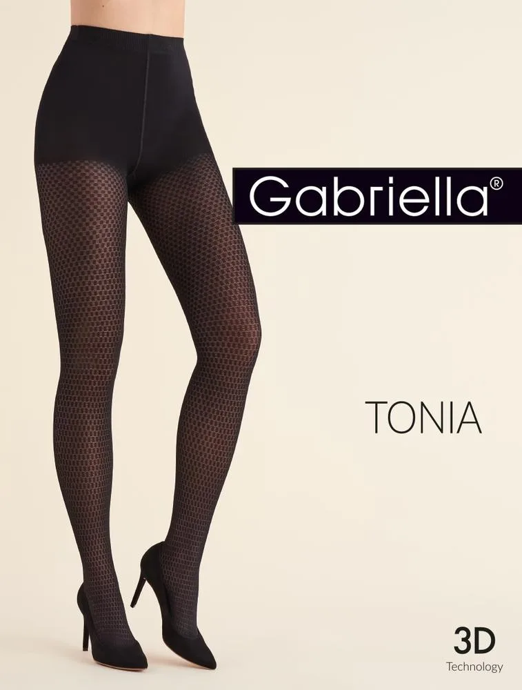 GABRIELLA TONIA - RAJSTOPY WZORZYSTE Z MIKROFIBRY 3D CODE 275 - AW2022