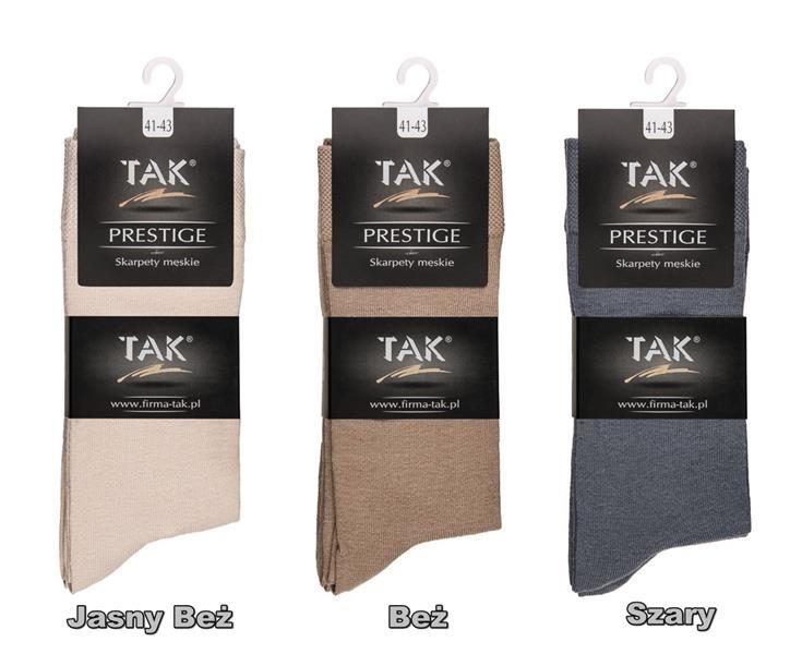 TAK SKARPETY MĘSKIE BAWEŁNA+LYCRA, PRESTIGE - ostatnie sztuki