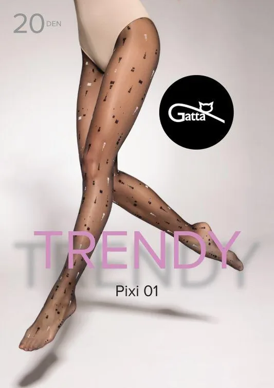 PIXI 01, 02 - RAJSTOPY DAMSKIE WZORZYSTE 20 DEN 000.36Y - TRENDY 2024
