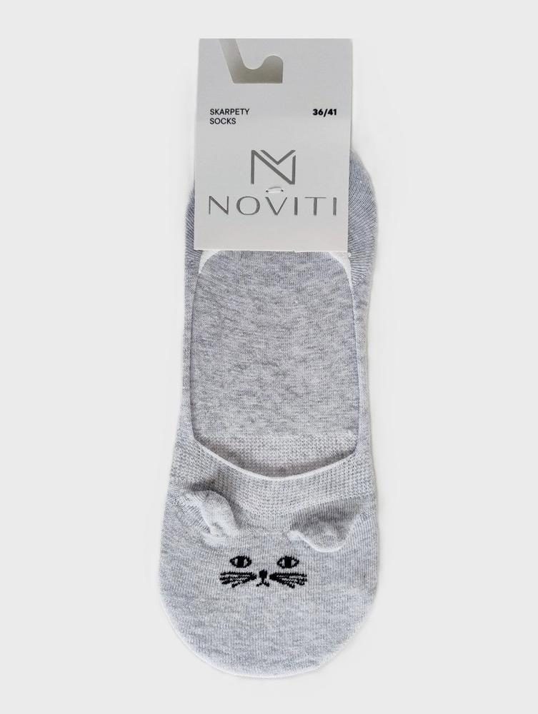 NOVITI STOPKI DAMSKIE ST115 BAWEŁNA USZY 3D SILIKON