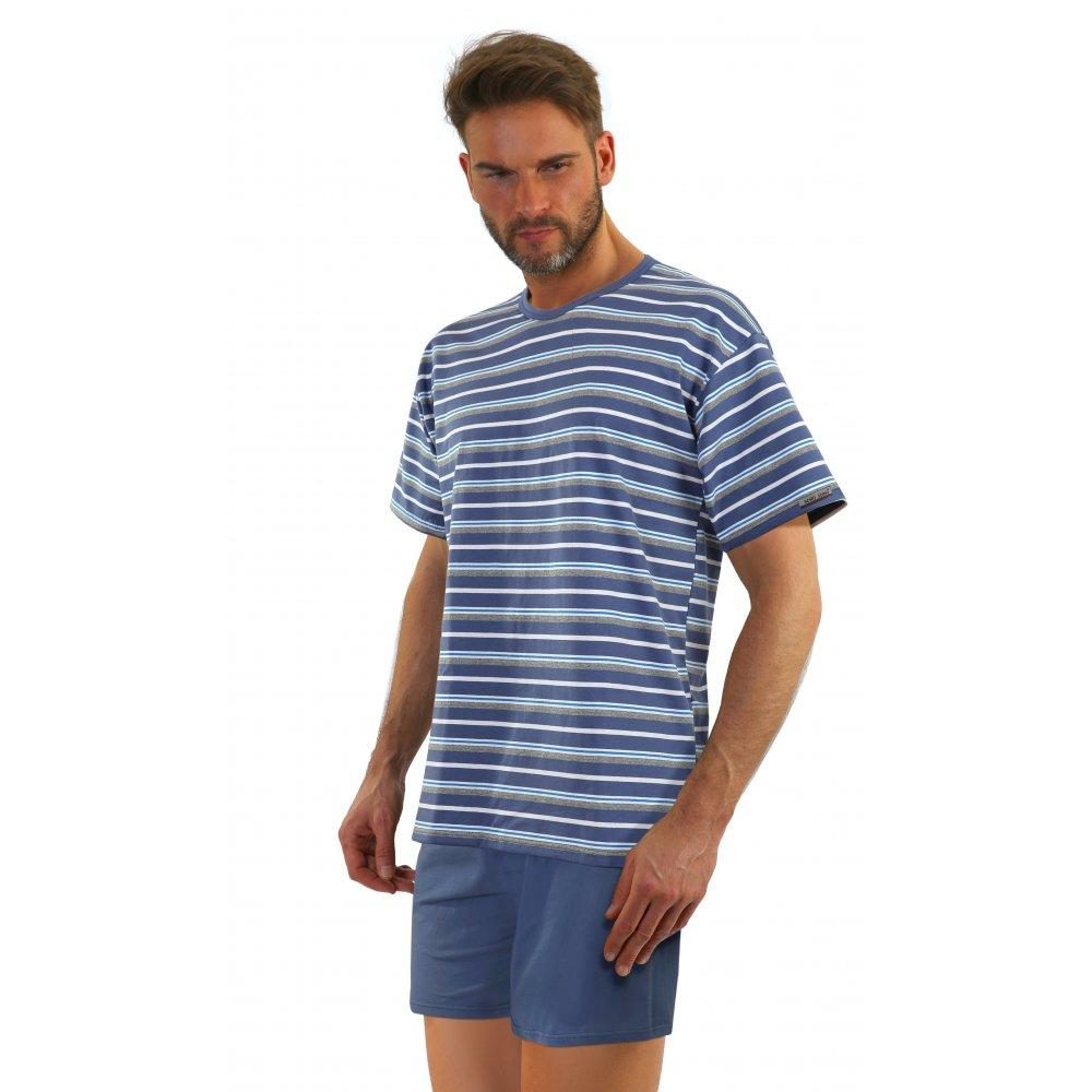 SESTO-SENSO PIŻAMA MĘSKA PASKI KR. RĘKAW KR. SPODENKI art. 2243/09 MAXI P1207