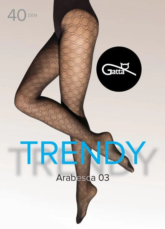 ARABESCA 03, 04 - RAJSTOPY DAMSKIE WZORZYSTE 40 DEN - 000.91V - TRENDY 24/25